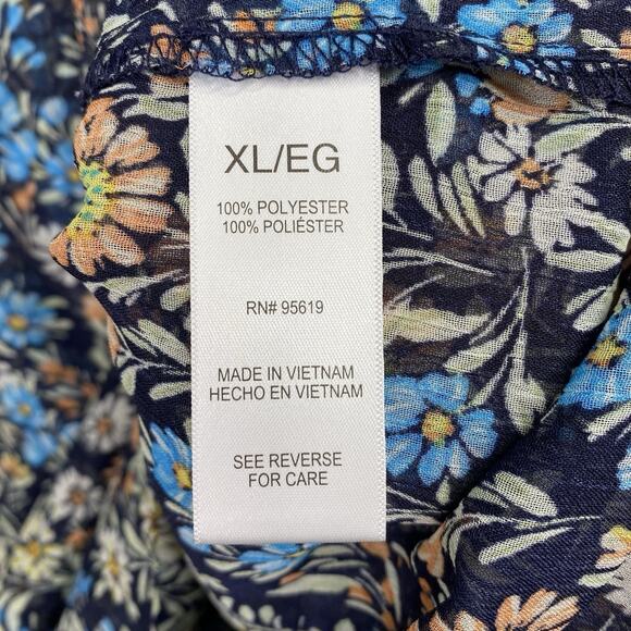 Christina B Top Womens XL Floral Print Sleeveless Layered Chiffon Boho Cottage - Picture 5 of 10